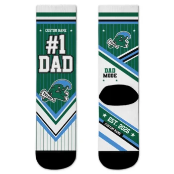 Tulane Green Wave Socks Customized Pinstripe Chevron Green White Best Selling