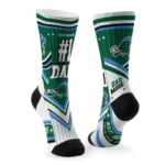 Tulane Green Wave Socks Customized Pinstripe Chevron Green White Best Selling