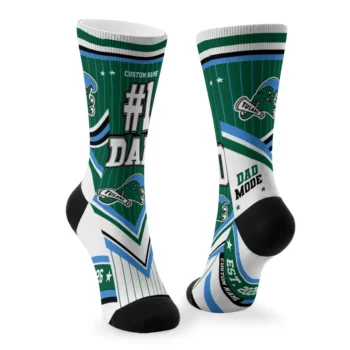Tulane Green Wave Socks Customized Pinstripe Chevron Green White Fashion Forward