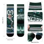 Tulane Green Wave Socks Customized Snowy Scene Green White Best Selling