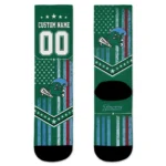 Tulane Green Wave Socks Customized Star Stripes Green White Best Selling