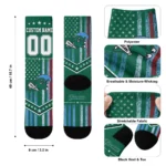 Tulane Green Wave Socks Customized Star Stripes Green White Best Selling