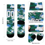 Tulane Green Wave Socks Customized Woodland Camo Green Best Selling