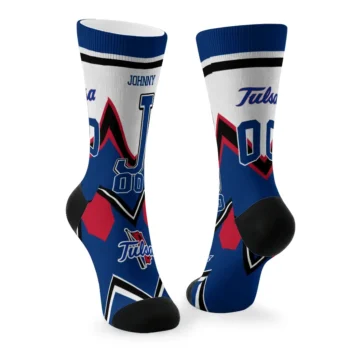 Tulsa Golden Hurricane Socks Custom Arrow Blocks Blue Fashion Forward