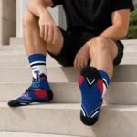 Tulsa Golden Hurricane Socks Custom Arrow Blocks Blue Best Selling