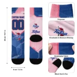 Tulsa Golden Hurricane Socks Custom Geometric Tech Blue Best Selling