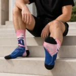 Tulsa Golden Hurricane Socks Custom Geometric Tech Blue Best Selling