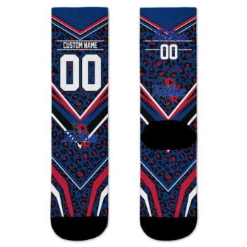 Tulsa Golden Hurricane Socks Custom Leopard Print Blue Black Best Selling