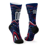 Tulsa Golden Hurricane Socks Custom Leopard Print Blue Black Best Selling