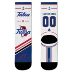 Tulsa Golden Hurricane Socks Custom Nautical Icons Blue White Best Selling