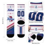 Tulsa Golden Hurricane Socks Custom Nautical Icons Blue White Best Selling