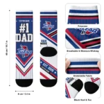 Tulsa Golden Hurricane Socks Custom Pinstripe Chevron Blue White Best Selling
