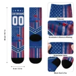 Tulsa Golden Hurricane Socks Custom Star Stripes Blue White Best Selling