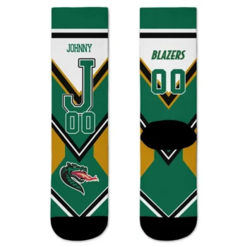 Uab Blazers Socks Personalized Arrow Blocks Green Best Selling