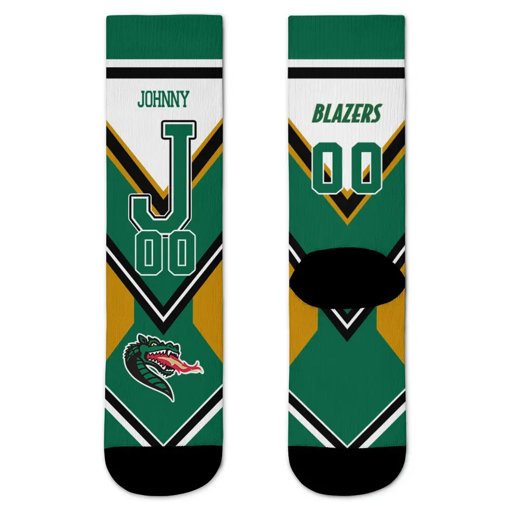 Uab Blazers Socks Personalized Arrow Blocks Green Best Selling Uab Blazers Socks Personalized Arrow Blocks Green Best Selling
