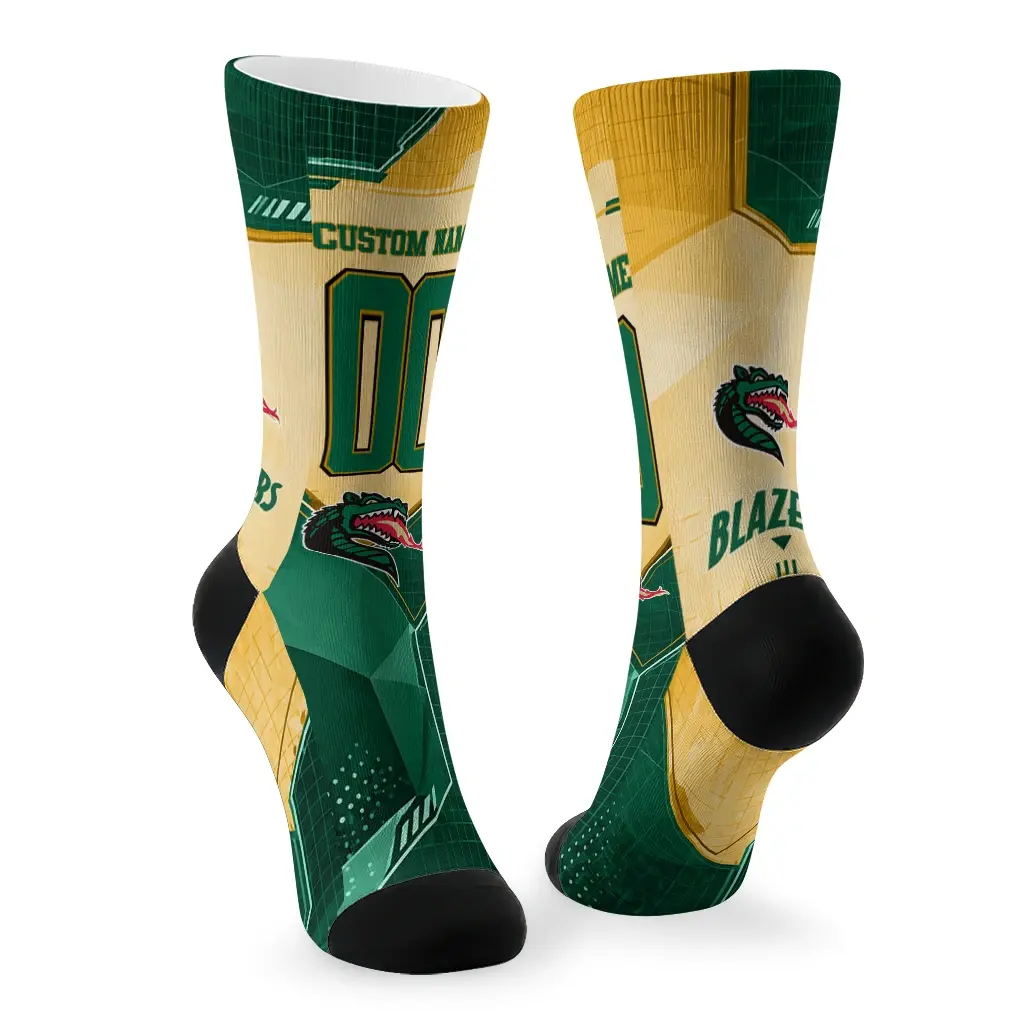 Uab Blazers Socks Personalized Geometric Tech Green Fashion Forward Uab Blazers Socks Personalized Geometric Tech Green Fashion Forward