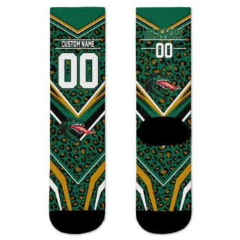 Uab Blazers Socks Personalized Leopard Print Green Black Best Selling