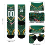 Uab Blazers Socks Personalized Leopard Print Green Black Best Selling