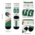 Uab Blazers Socks Personalized Nautical Icons Green White Best Selling