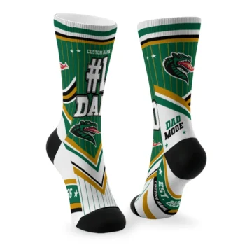 Uab Blazers Socks Personalized Pinstripe Chevron Green White Fashion Forward