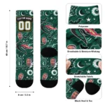 Uab Blazers Socks Personalized Scattered Icons Green Best Selling