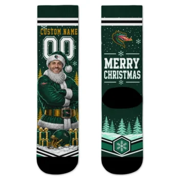 Uab Blazers Socks Personalized Snowy Scene Green White Best Selling