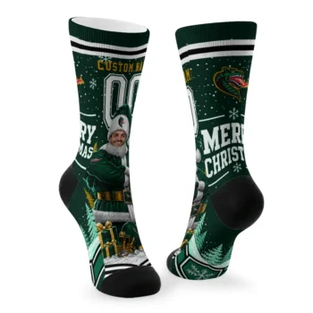 Uab Blazers Socks Personalized Snowy Scene Green White Fashion Forward