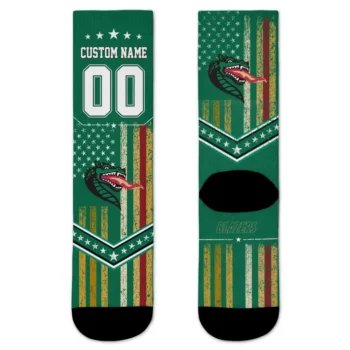 Uab Blazers Socks Personalized Star Stripes Green White Best Selling