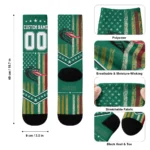 Uab Blazers Socks Personalized Star Stripes Green White Best Selling