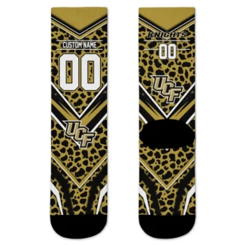 Ucf Knights Socks Custom Leopard Print Gold Black Best Selling