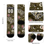 Ucf Knights Socks Custom Scattered Icons Gold Best Selling