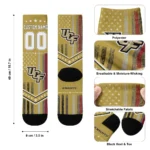 Ucf Knights Socks Custom Star Stripes Gold White Best Selling