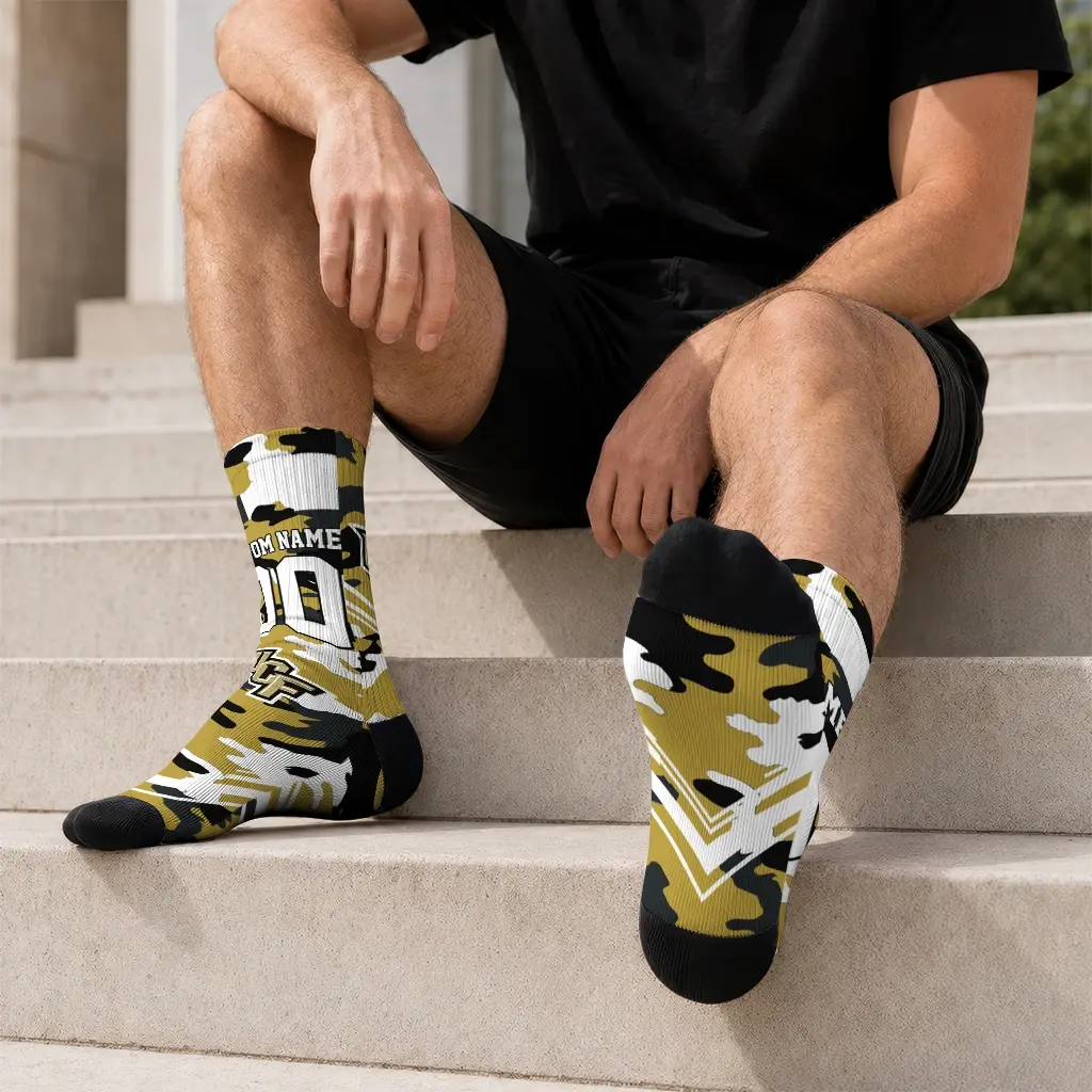 Ucf Knights Socks Custom Woodland Camo Gold Latest Model Ucf Knights Socks Custom Woodland Camo Gold Latest Model