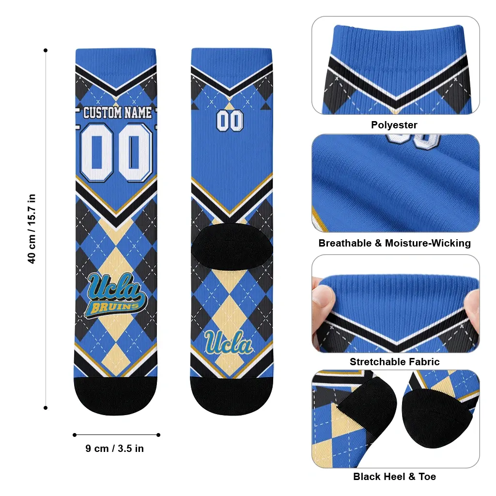 Ucla Bruins Socks Customized Argyle Pattern Blue High Quality Ucla Bruins Socks Customized Argyle Pattern Blue High Quality
