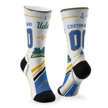 Ucla Bruins Socks Customized Nautical Icons Blue White Fashion Forward