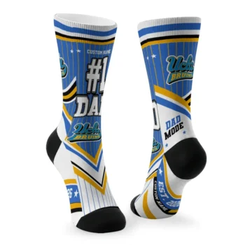 Ucla Bruins Socks Customized Pinstripe Chevron Blue White Fashion Forward