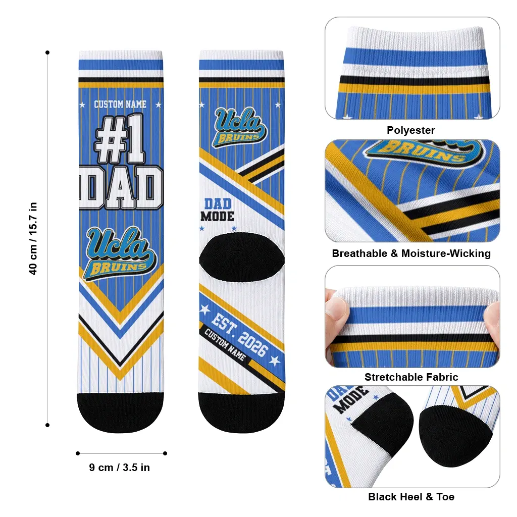 Ucla Bruins Socks Customized Pinstripe Chevron Blue White High Quality Ucla Bruins Socks Customized Pinstripe Chevron Blue White High Quality