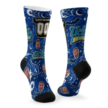 Ucla Bruins Socks Customized Scattered Icons Blue Fashion Forward