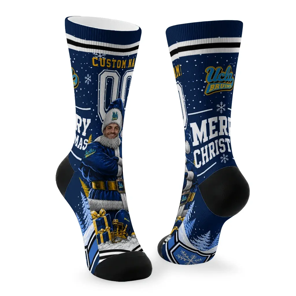 Ucla Bruins Socks Customized Snowy Scene Blue White Fashion Forward Ucla Bruins Socks Customized Snowy Scene Blue White Fashion Forward