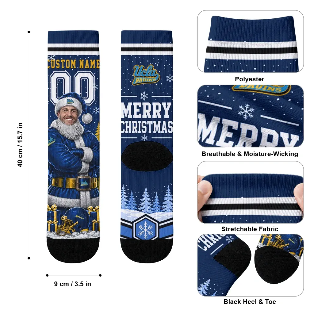Ucla Bruins Socks Customized Snowy Scene Blue White High Quality Ucla Bruins Socks Customized Snowy Scene Blue White High Quality