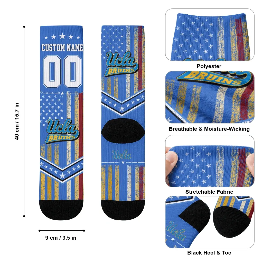 Ucla Bruins Socks Customized Star Stripes Blue White High Quality Ucla Bruins Socks Customized Star Stripes Blue White High Quality