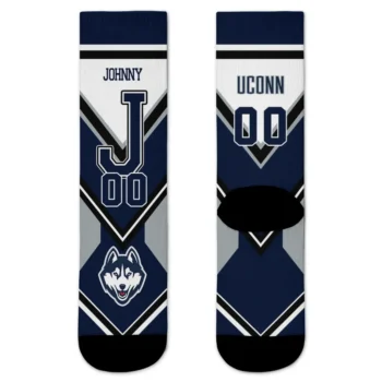 Uconn Huskies Socks Custom Arrow Blocks Blue Best Selling