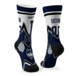 Uconn Huskies Socks Custom Arrow Blocks Blue Best Selling
