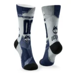 Uconn Huskies Socks Custom Geometric Tech Blue Best Selling