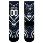 Uconn Huskies Socks Custom Leopard Print Blue Black Best Selling