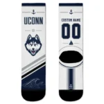 Uconn Huskies Socks Custom Nautical Icons Blue White Best Selling