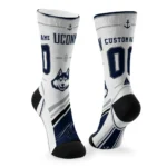 Uconn Huskies Socks Custom Nautical Icons Blue White Best Selling