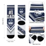 Uconn Huskies Socks Custom Pinstripe Chevron Blue White Best Selling