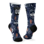Uconn Huskies Socks Custom Scattered Icons Blue Best Selling