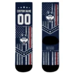 Uconn Huskies Socks Custom Star Stripes Blue White Best Selling